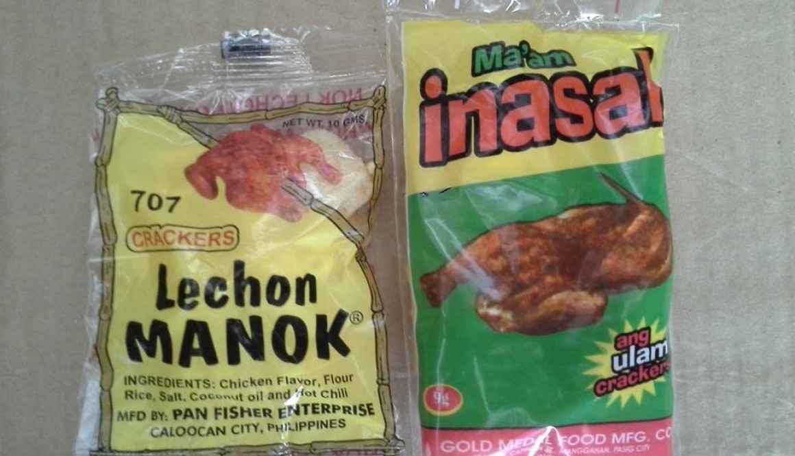 Lechon Manok crackers & Ma'am Inasal ulam crackers