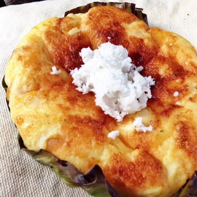 Bibingka topped with grated coconut