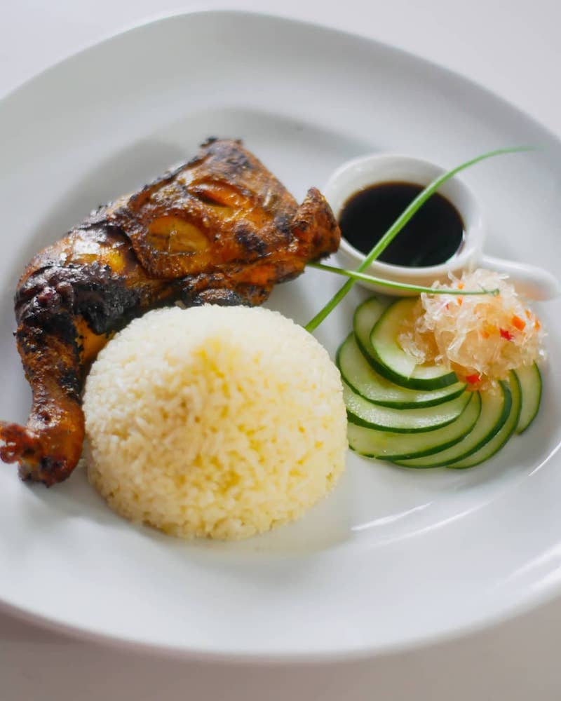 Filipino bbq chicken with rice