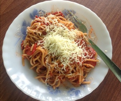 Pinoy Spaghetti for Breakfast