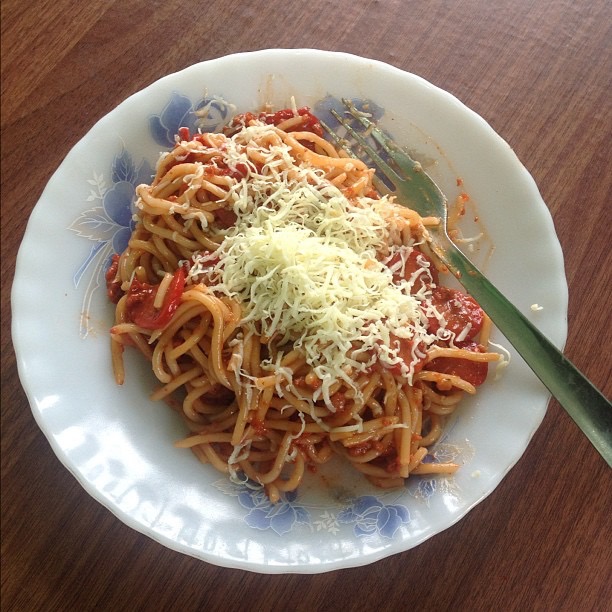 Pinoy Spaghetti for Breakfast
