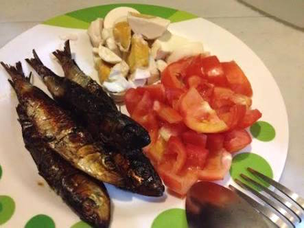 Dried Fish + Salted Eggs + Tomatoes