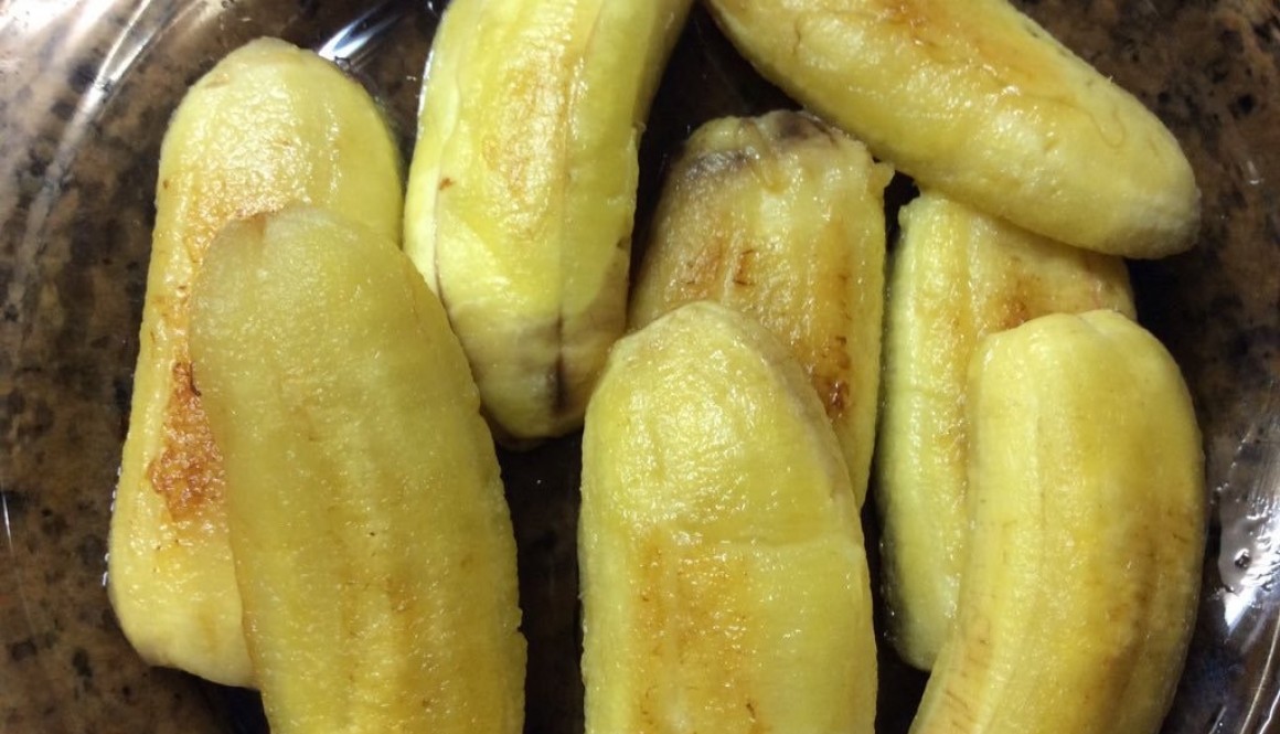 Peeled Saba Bananas