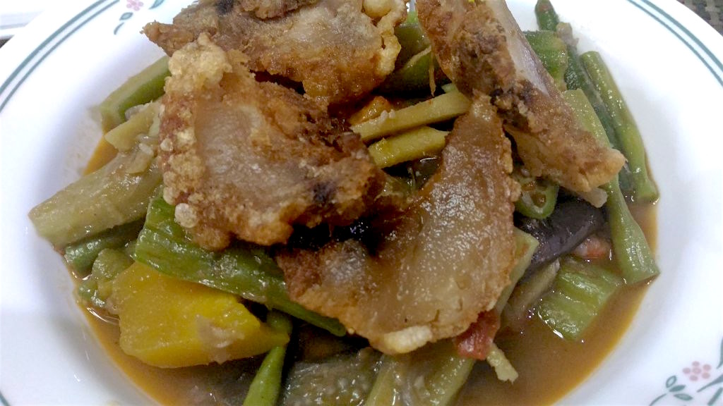 Pinakbet Topped with Bagnet (Northern Luzon)