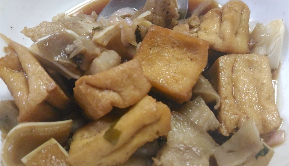 Tokwa't Baboy in Bowl with Spoon